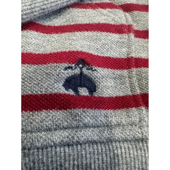 Brooks Brothers 1818 Mens Large Grey Red Striped Full Zip Hoodie Sweatshirt - Picture 3 of 8